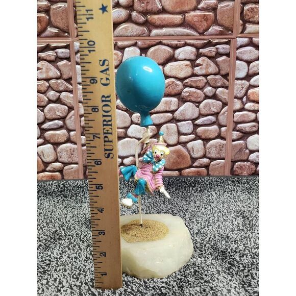1987 Ron Lee Clown Hanging From Turquoise Balloon ~ "UP, UP & AWAY" - Picture 11 of 11